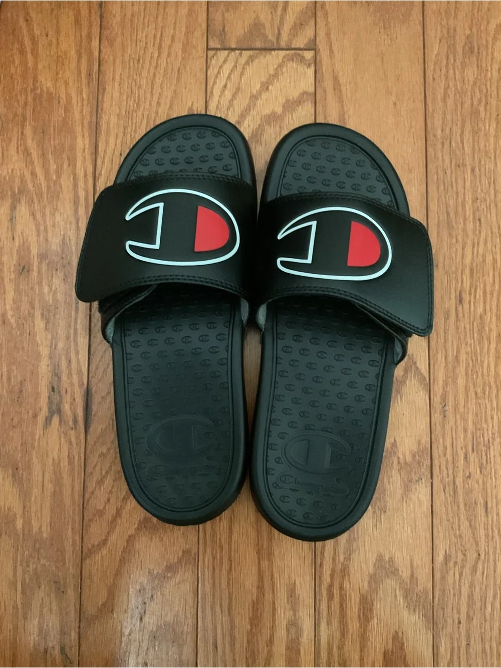 Champion Black Slides with Logo - Brand New - Unisex